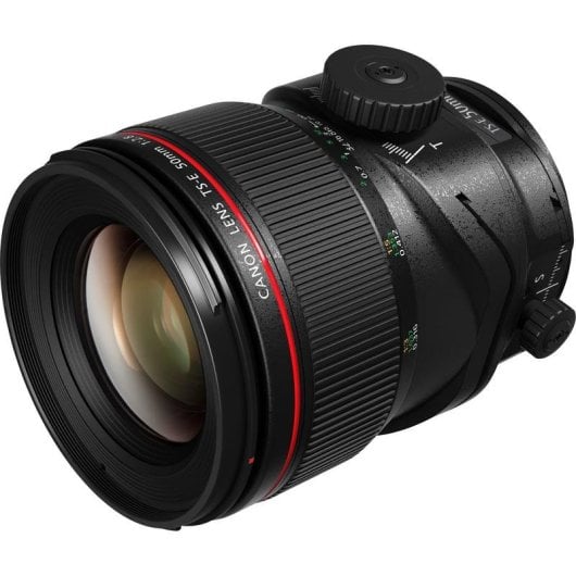 Objectif Canon TS-E 50mm f/2.8L Macro Monture EF Parasol Inclus Noir Rouge