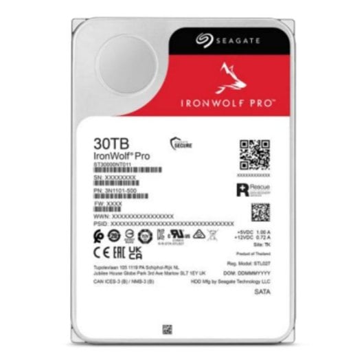Disque Dur Seagate IronWolf Pro ST30000NT011 30TB HDD 7200rpm SATA III 275MB/s 24x7
