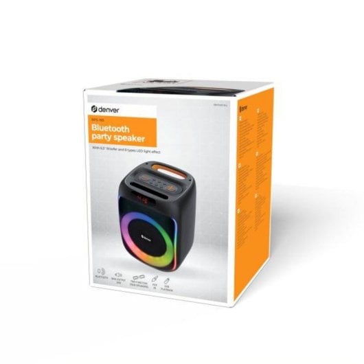 Altavoces Denver Party Wireless & Wired 20W con LED, batteria integrata