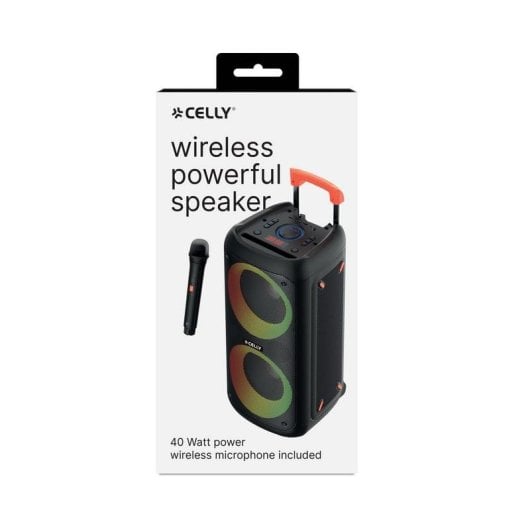 Altavoces Celly Party Wireless 40W luci LED, microfono incluso, USB-C