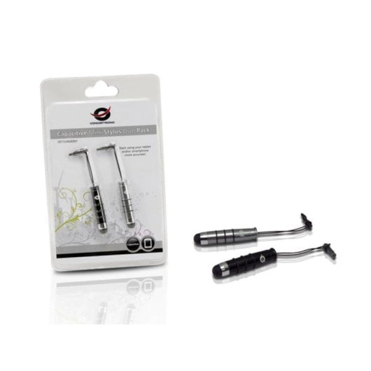 Lápis Digital Conceptronic CSTYLUSMINI2P Preto Prata Universal 2 Unidades