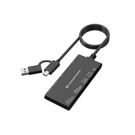 Leitor de Cartões Conceptronic BIAN10B USB 3.2 Gen 1 Type-A/C 5000 Mbit/s Preto