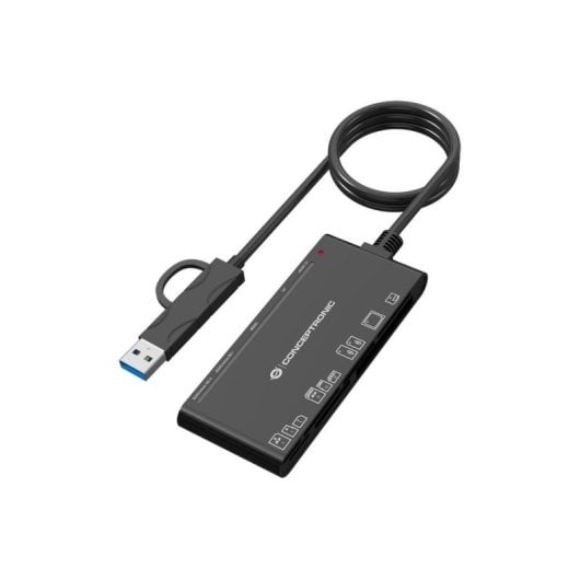 Leitor de Cartões Conceptronic BIAN10B USB 3.2 Gen 1 Type-A/C 5000 Mbit/s Preto