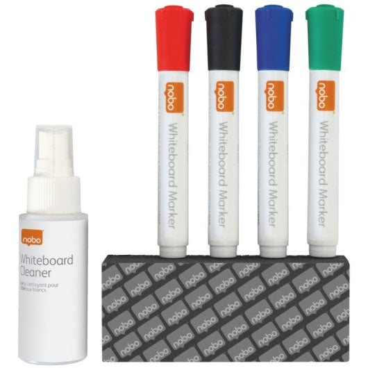 Zubehörset Rexel Kit Schreiben Reinigung Whiteboard vier Marker Radierer Spray