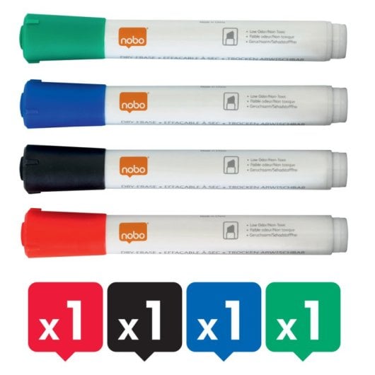 Zubehörset Rexel Kit Schreiben Reinigung Whiteboard vier Marker Radierer Spray