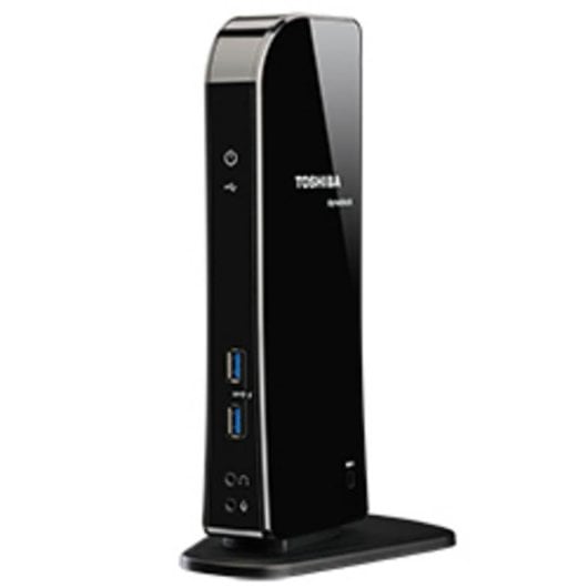 Base para portátil Toshiba dynadock Glossy Black USB 3.2 Gen 1 Gigabit HDMI DVI-I AC