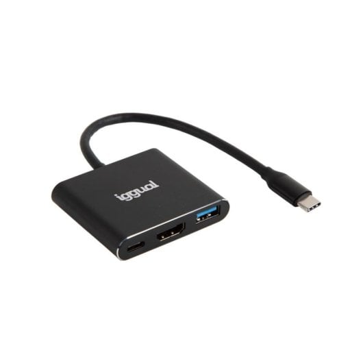 Hub iggual 3 Ports USB 3.2 Gen 1 Type-C 100 W 4K HDMI Aluminium