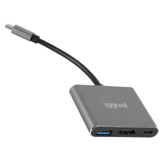 Hub iggual 3 ports USB 3.2 Gen 1 Type-C modèle 3 en 1 HDMI 100 W