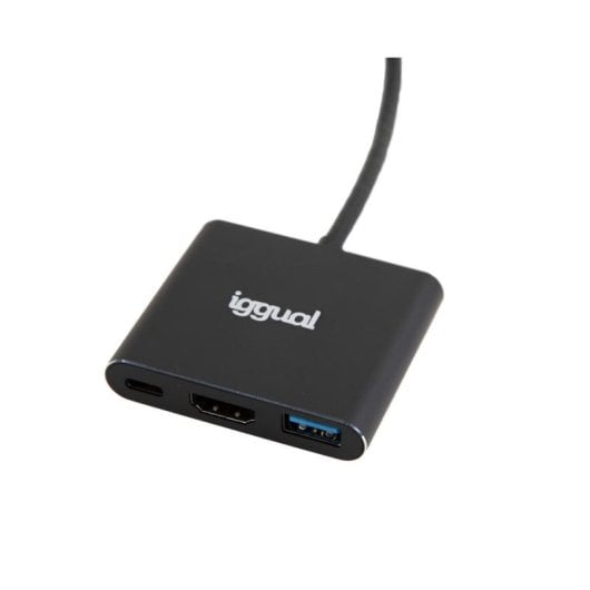 Hub iggual 3 Ports USB 3.2 Gen 1 Type-C 100 W 4K HDMI Aluminium