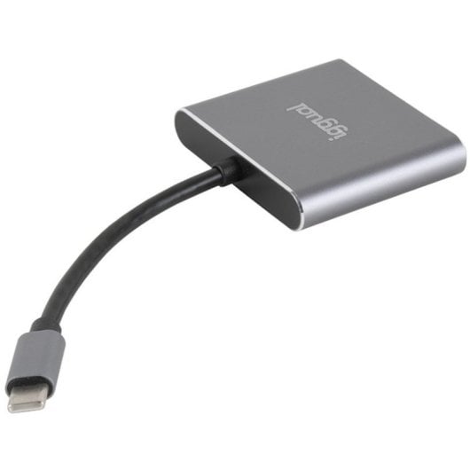 Hub iggual 3 puertos USB 3.2 Gen 1 HDMI Type-C 100 W aluminio negro