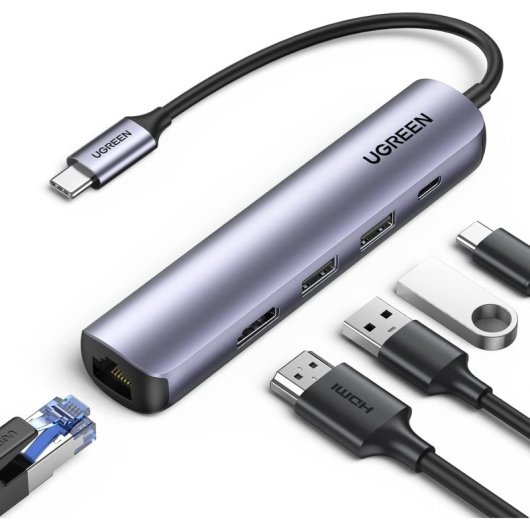 Replicator Ugreen 10919 USB-C 100W Aluminium Gigabit Ethernet HDMI