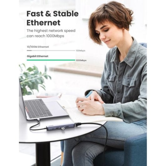 Dockingstation Ugreen 10919 USB-C Aluminium 100W 2x USB-A 1x HDMI Gigabit Ethernet