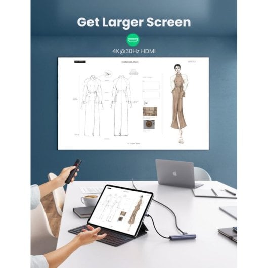 Dockingstation Ugreen 10919 USB-C Aluminium 100W 2x USB-A 1x HDMI Gigabit Ethernet