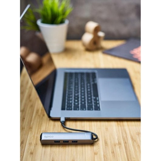 Base portátil Epico 9915112100019 USB-C 4K Ultra HD Ethernet HDMI Plata Negro