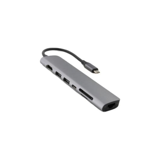 Hub USB-C Epico 9915112100040 60W HDMI 4K SD RJ45 Leitor Cartões Cinzento
