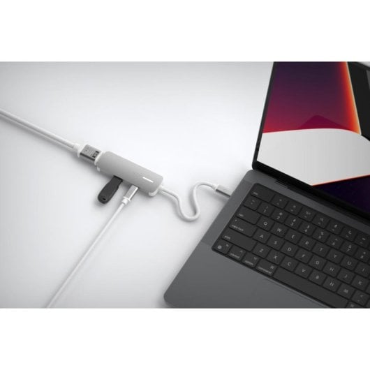 USB-C HDMI Adapter Linq 3IN1 4K 140W Aluminium Weiß Grau