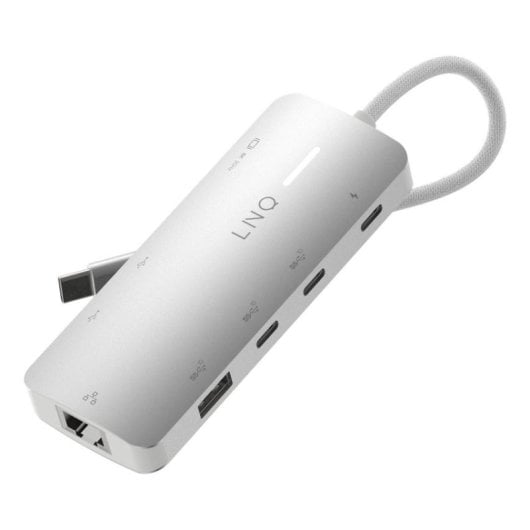 Hub Linq 8 porte USB-C 10Gbps modello 8in1 Pro con HDMI 4K, Ethernet, Lettore Schede, PD 140W