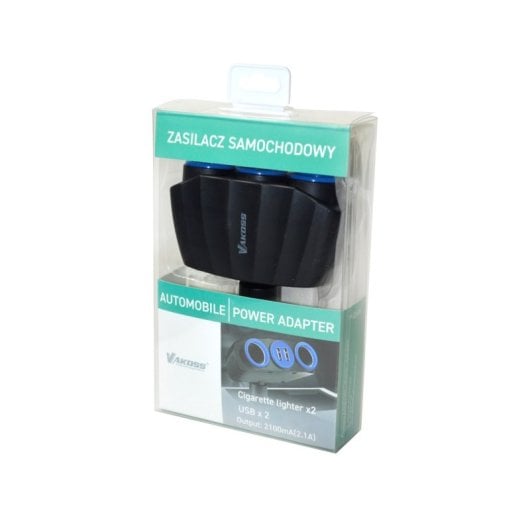 Vakoss TP-3268K Zigarettenanzünderbuchsen-Splitter (2xUSB)