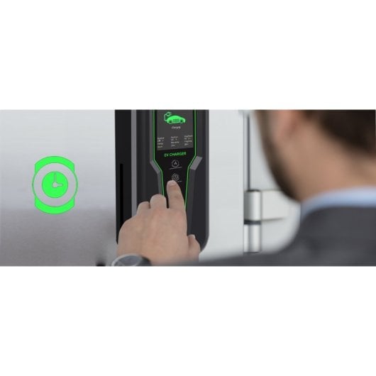 Qoltec Mobiles Ladegerät für Elektroautos (EV) mit 2-in-1 Typ 2 7kW CEE 32A/5-Pin 230V LCD Tragbare Wanddose 5m