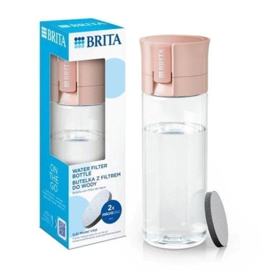 Gourde filtrante Brita Vital 0,6 L, couleur pêche pastel