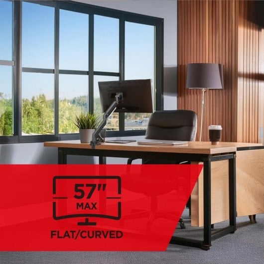 Maclean MC-968 Doppelarm-Monitorhalterung mit Gasfeder, 17-57", 27 kg, Schwerlastausführung, volle Bewegungsfreiheit, VESA Max 200 x 200