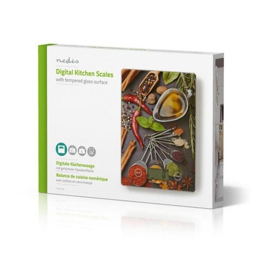 Balança de cozinha Nedis KASC113VA eletrónica 5 kg vidro superfície tátil