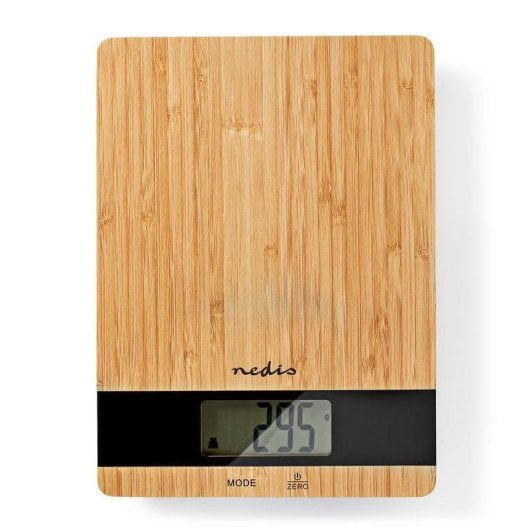 Balança de Cozinha Nedis KASC600WD Digital 5kg Precisão Bamboo LCD