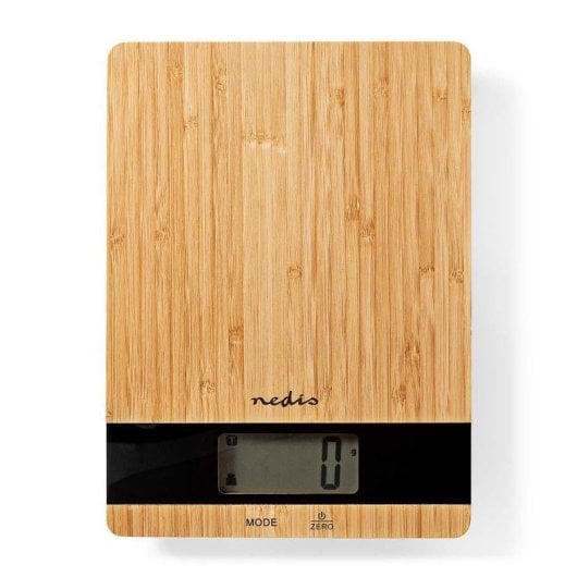 Balança de Cozinha Nedis KASC600WD Digital 5kg Precisão Bamboo LCD