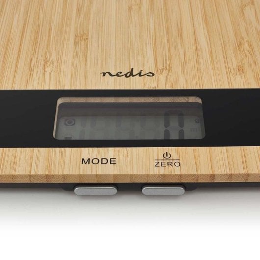 Balança de Cozinha Nedis KASC600WD Digital 5kg Precisão Bamboo LCD
