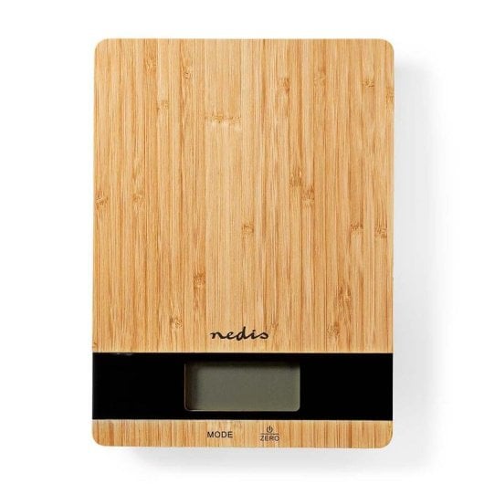Balança de Cozinha Nedis KASC600WD Digital 5kg Precisão Bamboo LCD