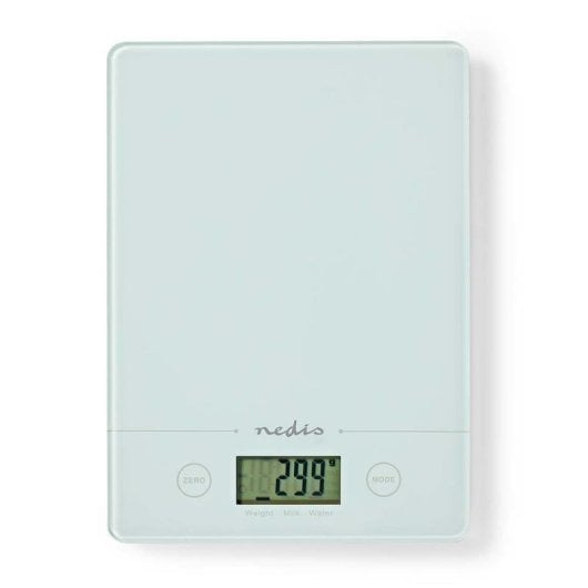 Balança de Cozinha Nedis KASC620WT Vidro Temperado 5 kg Precisão 1 g Branca