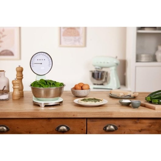 Küchenwaage Smeg KSF01PGWW Elektronisch 5kg Präzision LCD Grün Chrom