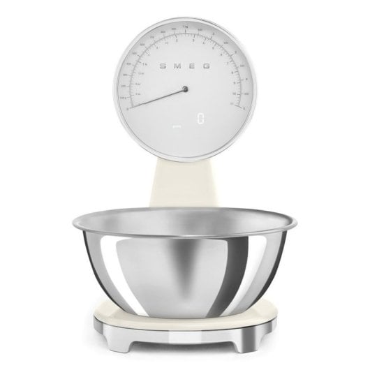 Küchenwaage Smeg KSF01CRWW 5 kg 1 g herausnehmbare Schüssel Creme Chrom
