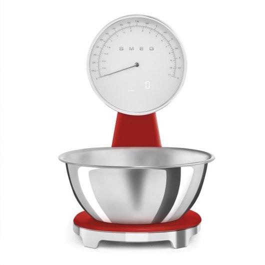 Balança de cozinha Smeg KSF01RDWW 5kg precisão 1g vermelha inoxidável