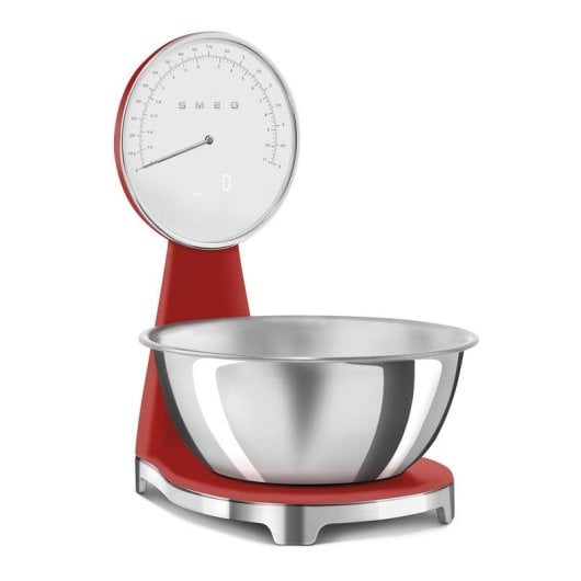 Balança de cozinha Smeg KSF01RDWW 5kg precisão 1g vermelha inoxidável