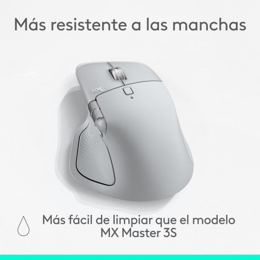 Logitech MX Master 4 ratón inalámbrico bluetooth ergonómico respuesta háptica avanzada USB-C gris claro