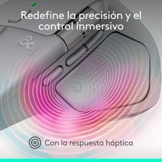 Logitech MX Master 4 ratón inalámbrico bluetooth ergonómico respuesta háptica avanzada USB-C gris claro