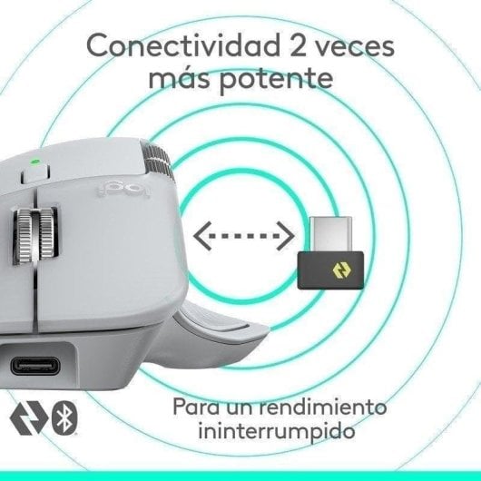 Logitech MX Master 4 ratón inalámbrico bluetooth ergonómico respuesta háptica avanzada USB-C gris claro