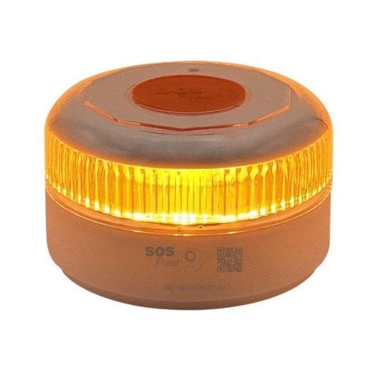 Baliza V16 SOS Flash EVO Homologada DGT Geolocalizada Base Magnética Amarillo