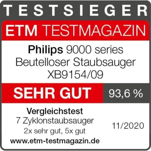 Aspirador sem Saco Philips XB9154/09 900W Hepa Animais Alergias Depósito 2.2L