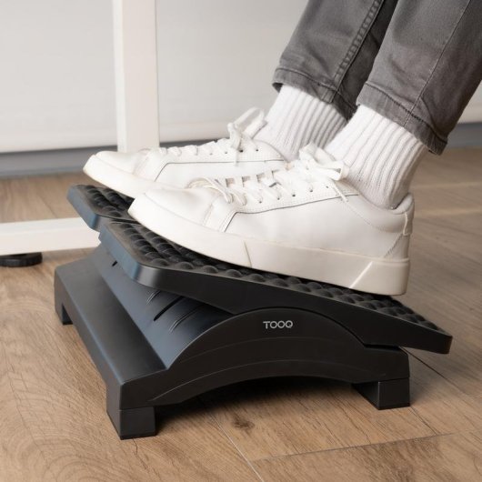Apoio para Pés TooQ TQFR0604-B Altura e Inclinação Ajustável ABS 430x320mm Preto