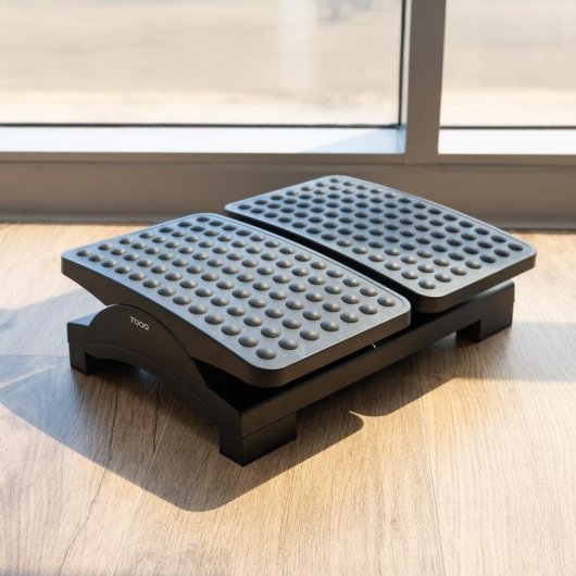 Apoio para Pés TooQ TQFR0604-B Altura e Inclinação Ajustável ABS 430x320mm Preto