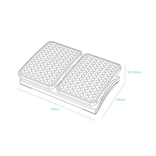 Apoio para Pés TooQ TQFR0604-B Altura e Inclinação Ajustável ABS 430x320mm Preto