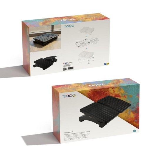 Apoio para Pés TooQ TQFR0604-B Altura e Inclinação Ajustável ABS 430x320mm Preto