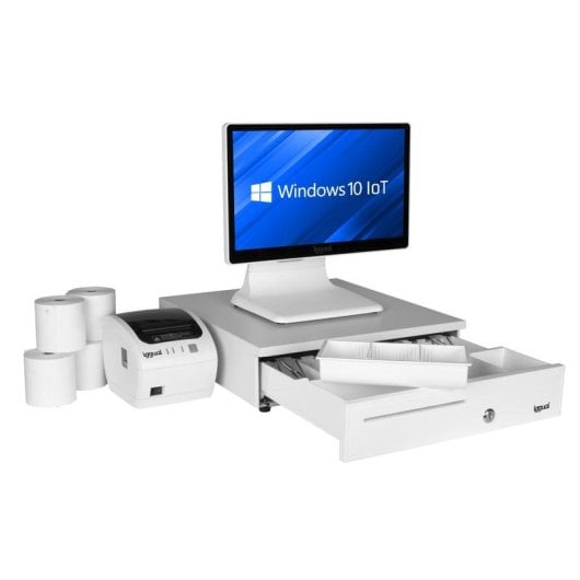Terminal punto de venta iggual IGG320174pack N100 8GB 128GB SSD LCD 15.6" Táctil Blanco