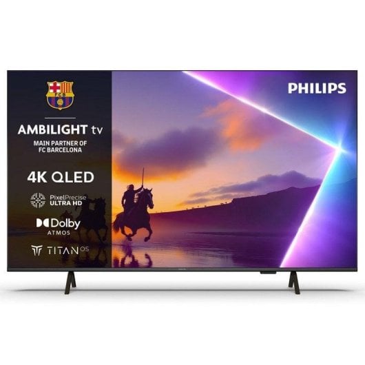 TV Philips QLED 55PUS8450 55" 4K UltraHD 60Hz Smart TV Titan OS HDR10+ Ambilight Dolby Atmos