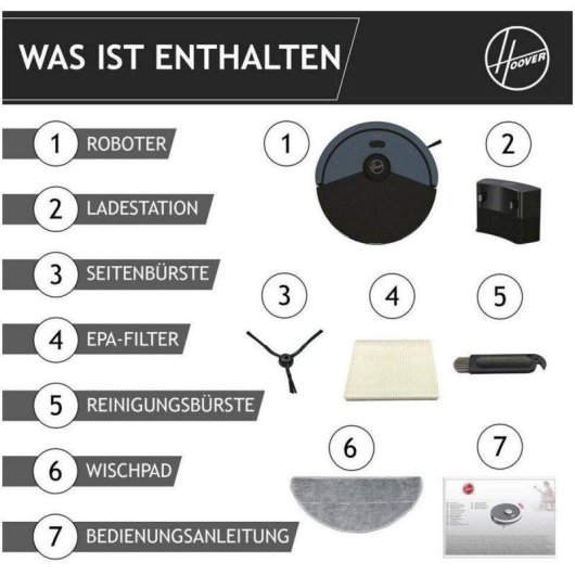 Robot Aspirapolvere e Lavapavimenti Hoover HG430H 011 Navigazione Laser 4.000 Pa