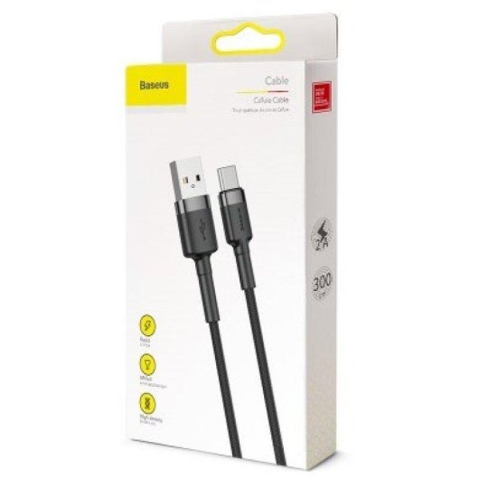 USB-Kabel Baseus CATKLF-UG1 3 m USB A auf USB C Schwarz Geflochten