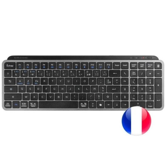Teclado Mars Gaming MK-SILENKEYS membrana bajo perfil Layout FR triple conexión