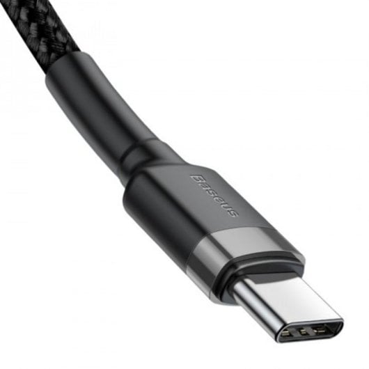 USB-C Kabel Baseus Cafule 1 m Nylon 0,48 Gbit/s Schwarz Grau